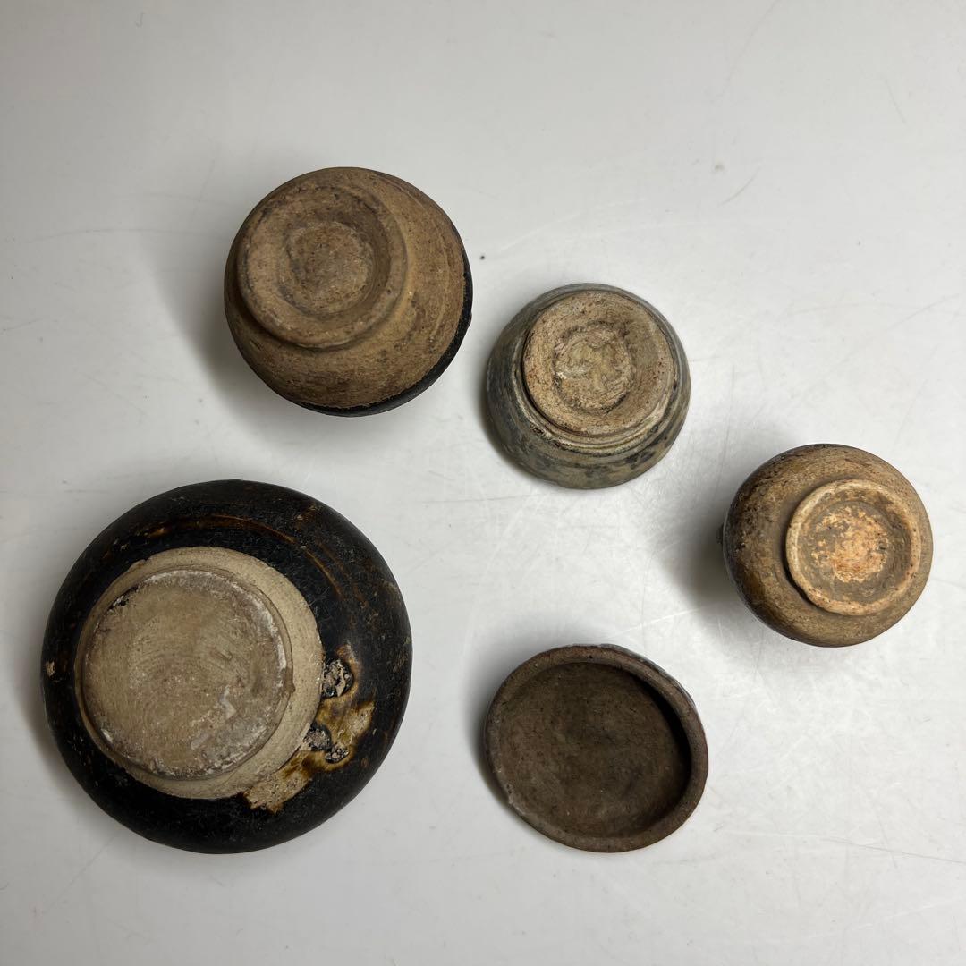 専用16世紀頃　宋胡ろく壺4点　最大h6cm 最長幅約8cm 東K8-0131①