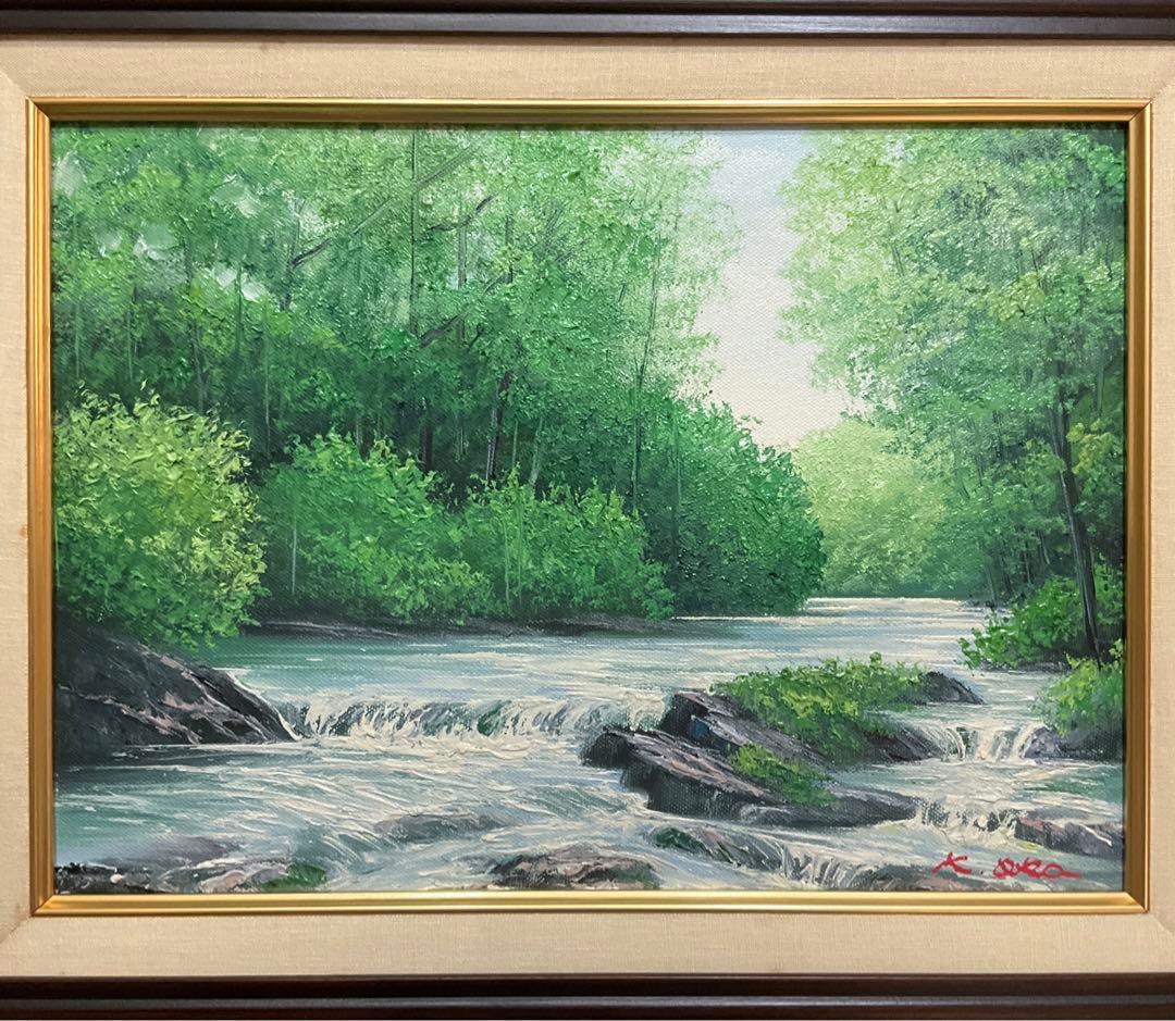 専用・絵画・額縁・油絵・岡 恵一・奧入瀬・F 4号・美術品・インテリア・雑貨