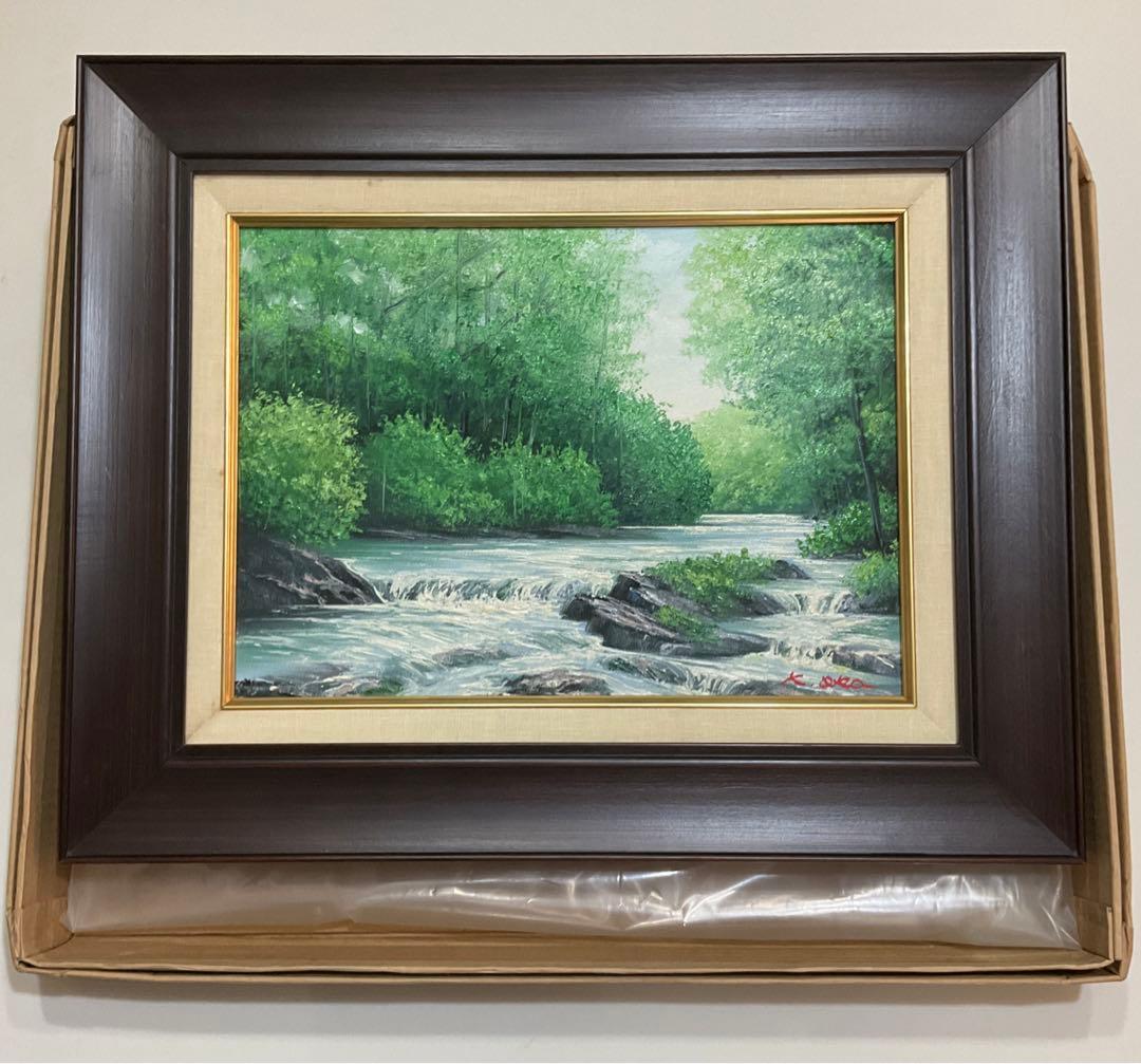 専用・絵画・額縁・油絵・岡 恵一・奧入瀬・F 4号・美術品・インテリア・雑貨