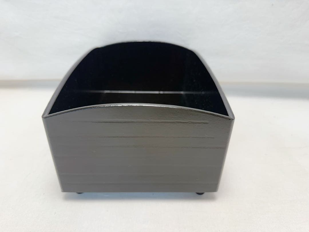 未使用 茶道具 一閑塗 櫛形 莨盆 如心斎好写し 粒足 元箱