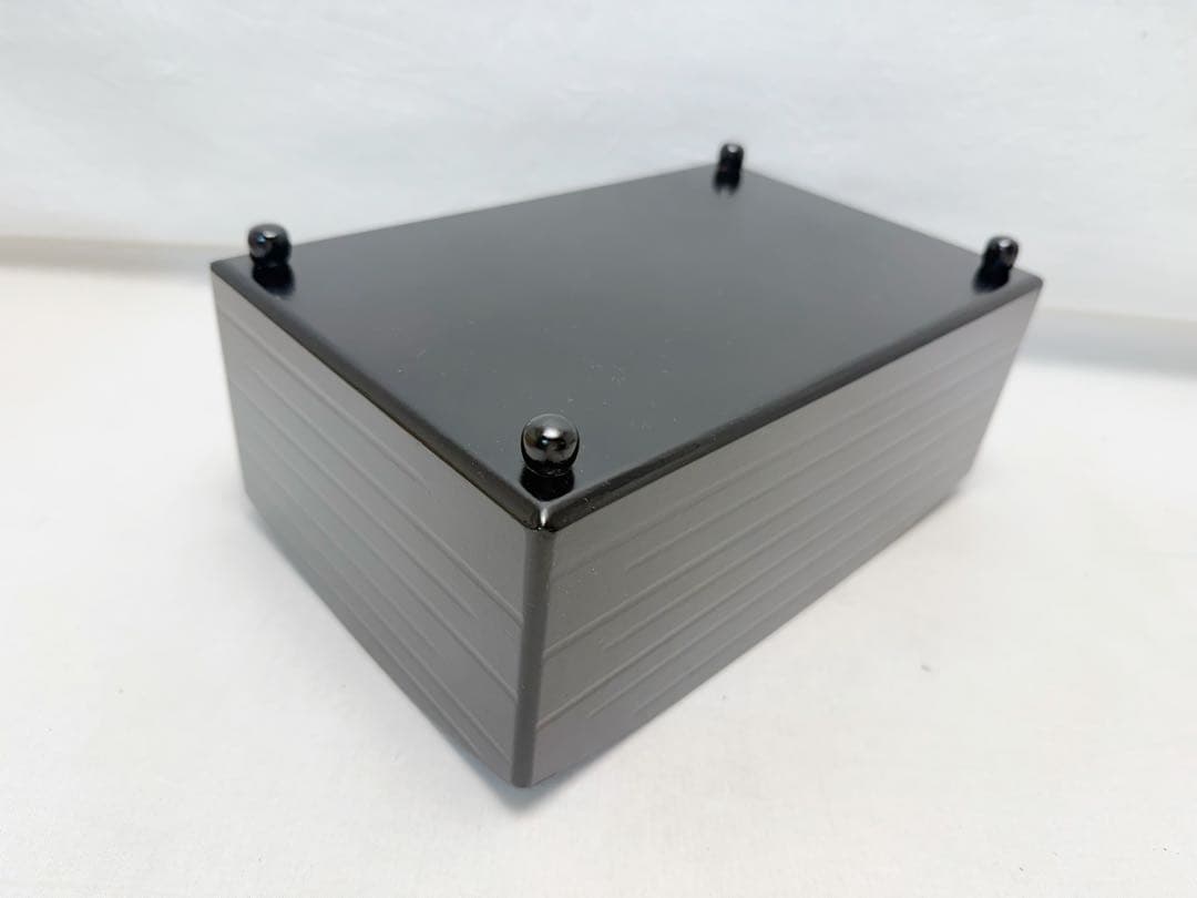 未使用 茶道具 一閑塗 櫛形 莨盆 如心斎好写し 粒足 元箱