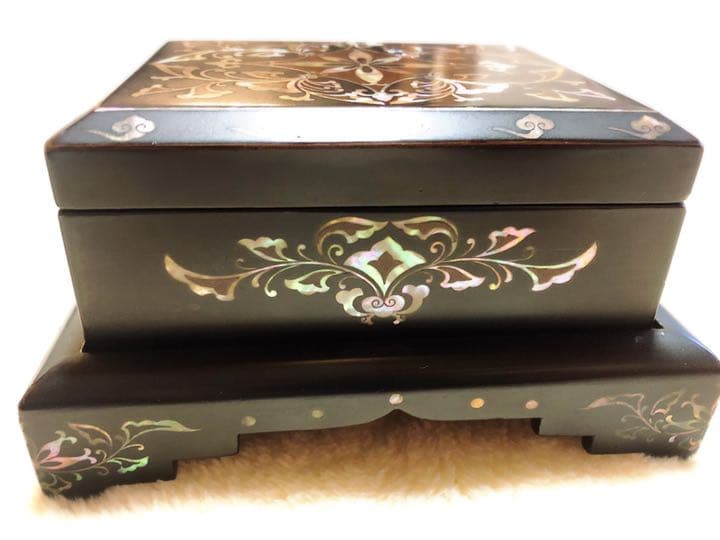 骨董品100年もの螺鈿細工箱　時代物漆器 古美術