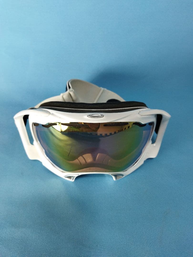 オークリー　Oakley ゴーグル ミラー加工 ホワイト収納袋付き