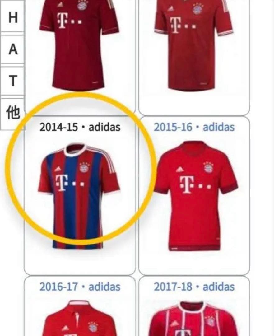 バイエルンミュンヘン 2014/15 ユニフォーム　ホーム（赤×青）adidas