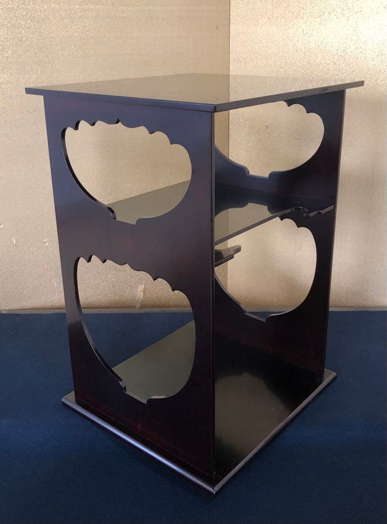 《R》茶道具 溜塗 水指棚 塗師表恵 共箱　260126く1