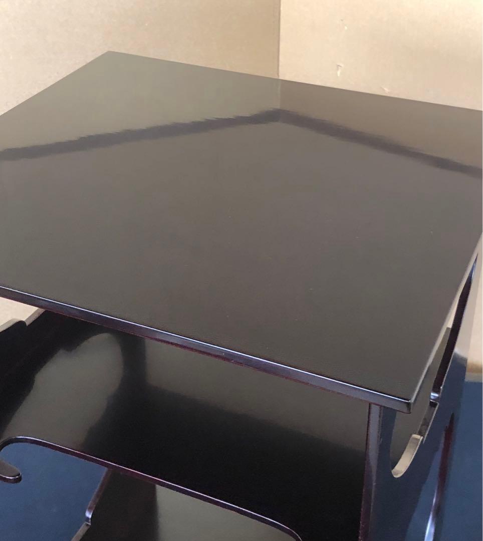 《R》茶道具 溜塗 水指棚 塗師表恵 共箱　260126く1