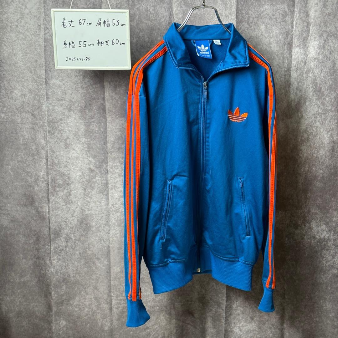 adidas アディダス トラックジャケットファイヤーバード　ブルー×オレンジL