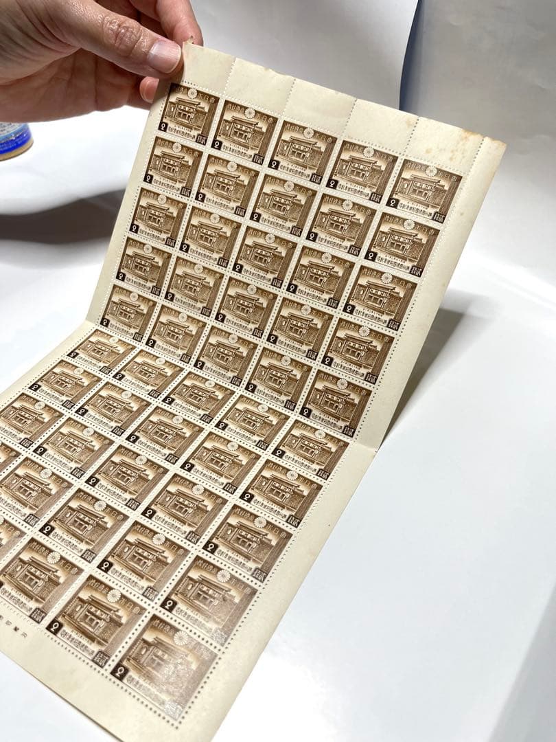 満州建国10年 2銭切手 建国神廟 1シート(50枚)×3シート(計150枚)