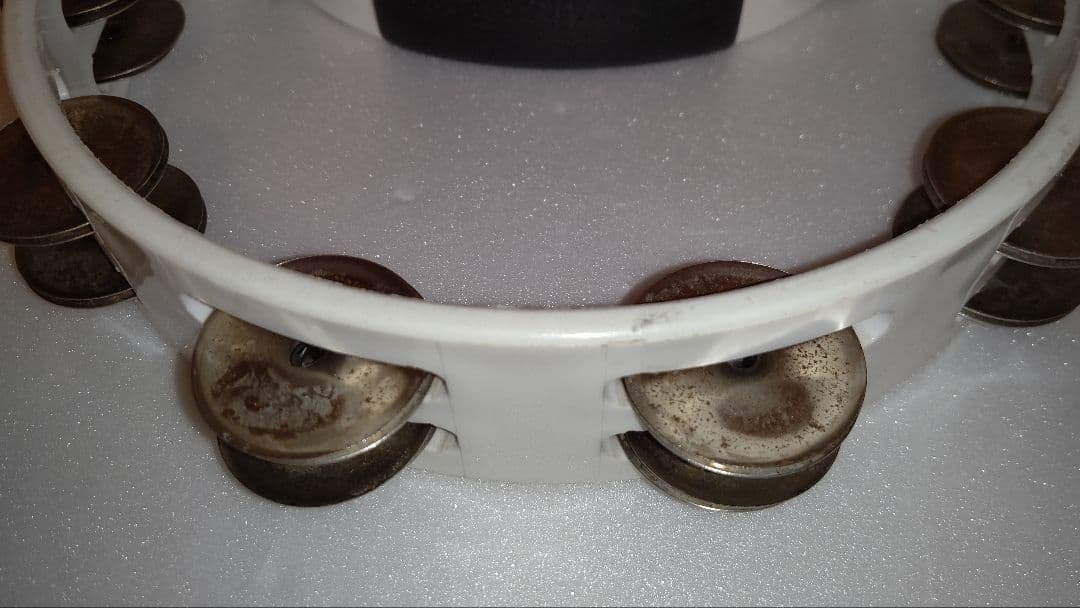 タンバリン(希少なBLACKジングルMEINL)リズムテックRHYTHMTECH