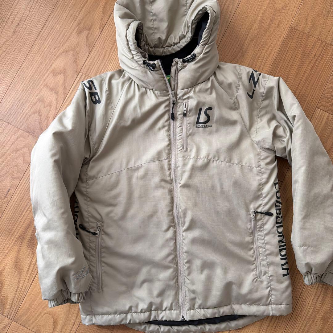 値下げルースイソンブラ　ベージュ フード付き裏フリース中綿ジャケット 160