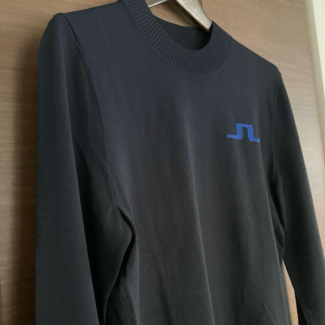 新品J. LINDEBERG メンズゴルフセーター JLロゴ ネイビー S 軽量