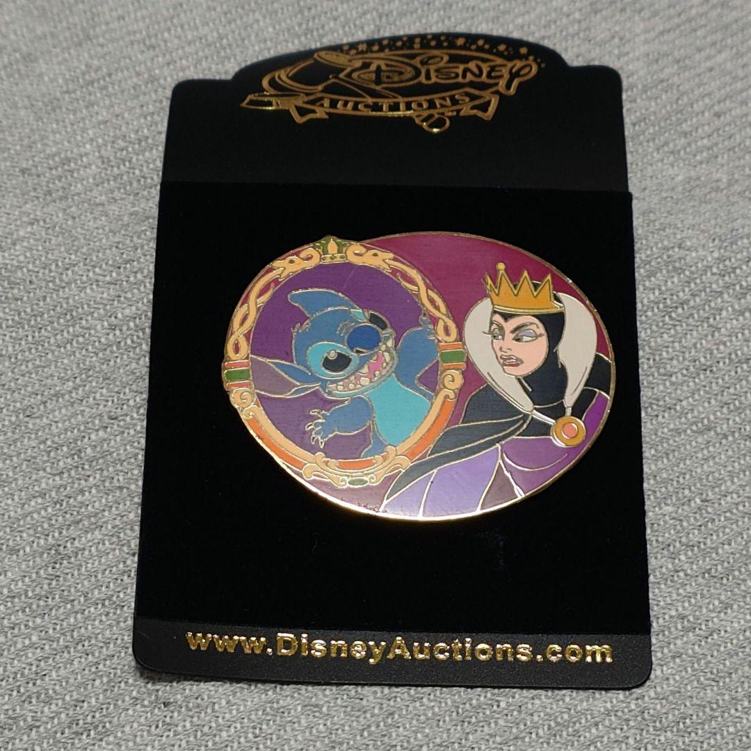 【レア】DisneyAuctions スティッチ 白雪姫の魔女柄　ピンバッジ
