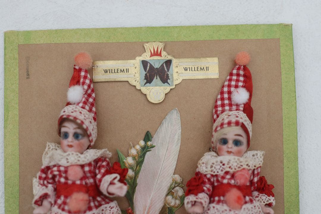 ヘルトヴィヒ アンティーク ビスクドール ピエロ ペア