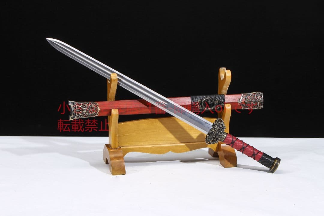 睚眦漢剣八面紅木金  古兵器 武具 刀装具 日本刀 模造刀 居合刀