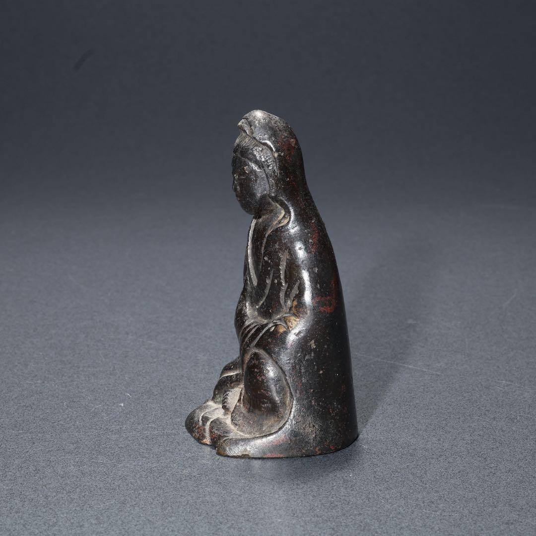 観音坐像　銅製　仏像　骨董　江戸時代　R1681