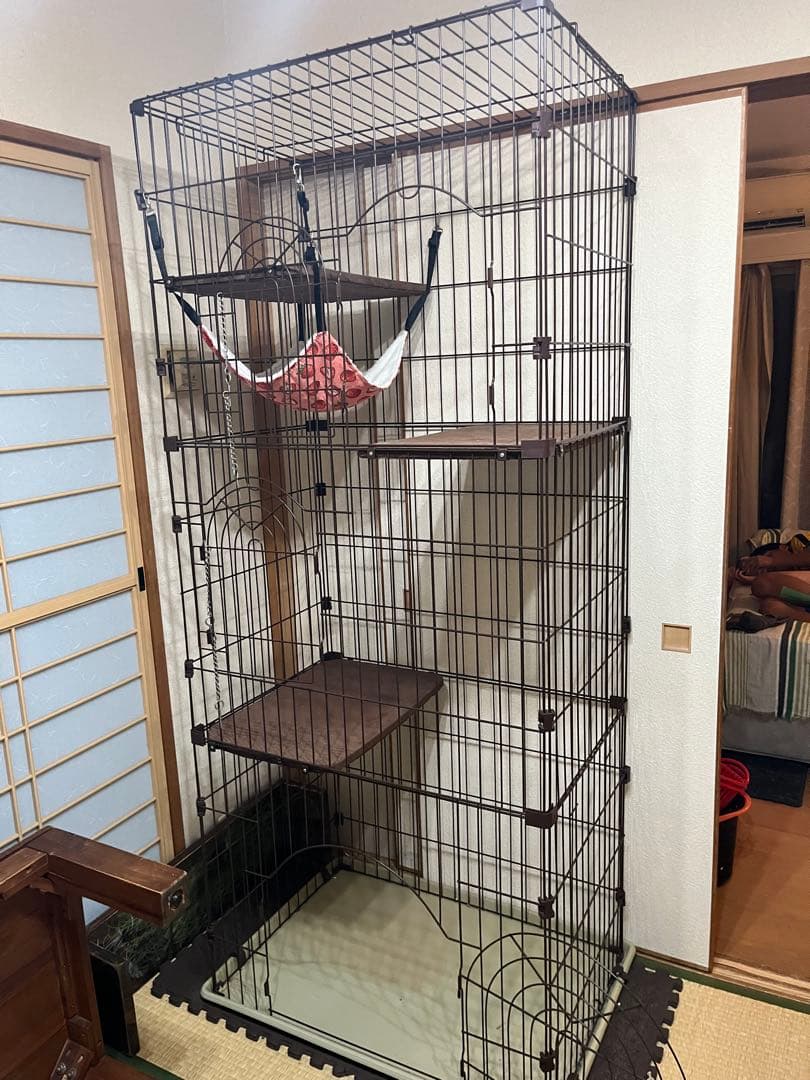 引き取り　ハンモック付きキャットケージ 3段