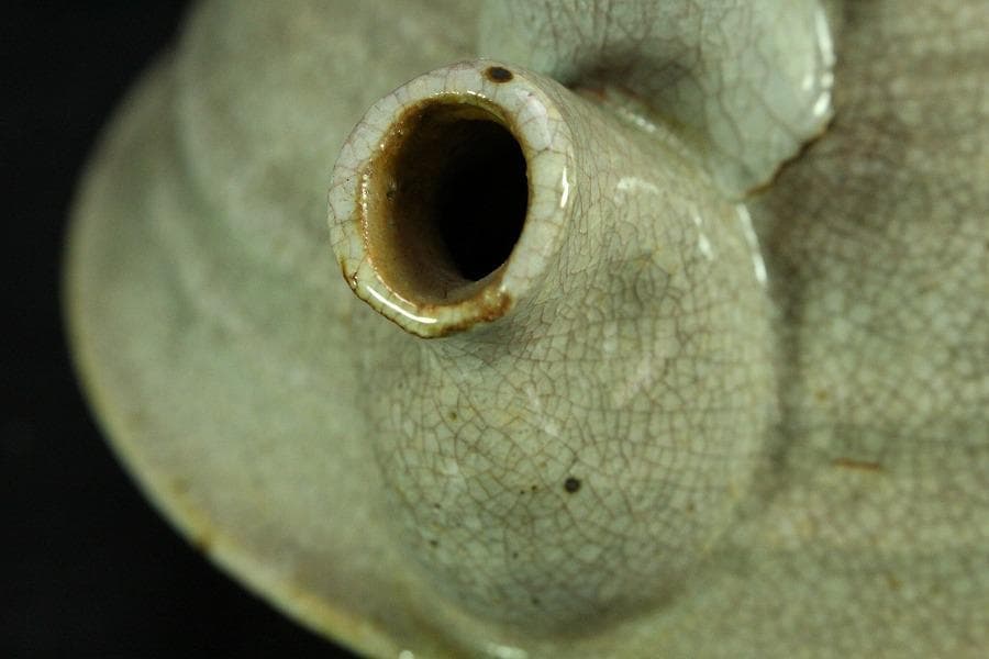 茶道具 九世 坂高麗左衛門 富士型 湯沸 萩焼 名門 窯元 共箱 K-XA867