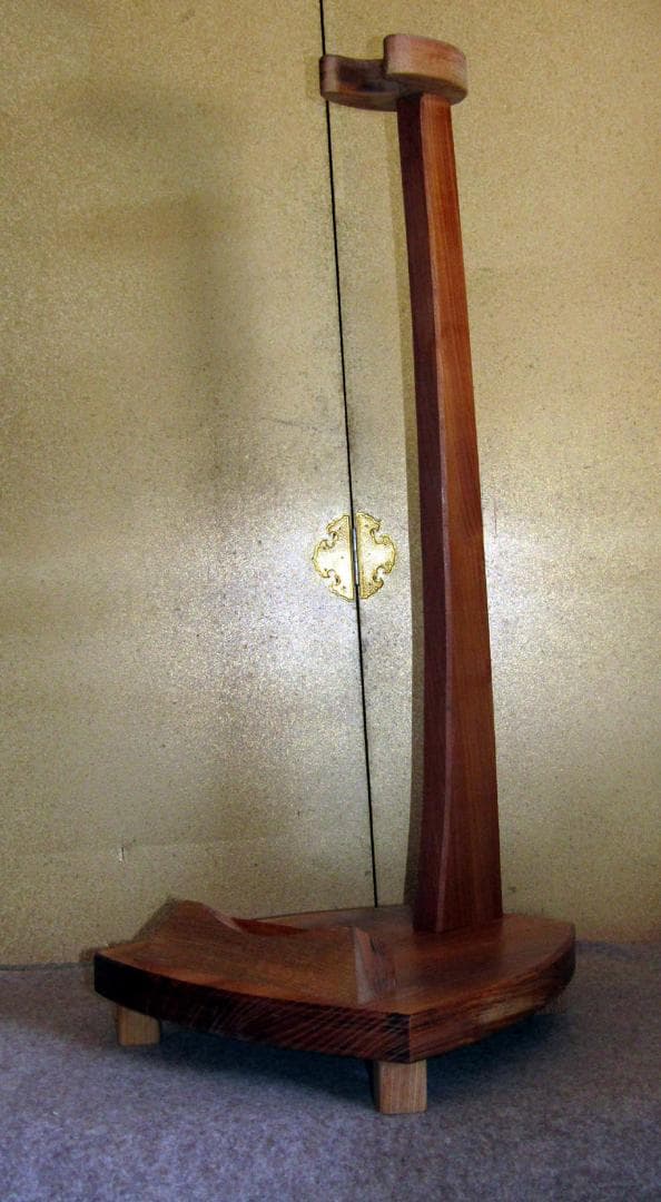 ◆ 別注　木造 薩摩琵琶設置用 欅琵琶架 邦楽器　弦楽器  鑑賞用 ◆
