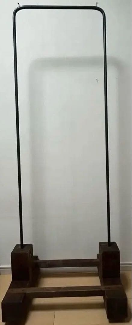 アイアン　鉄製ハンガーラック　アンティーク　店舗什器　インダストリアル　木製