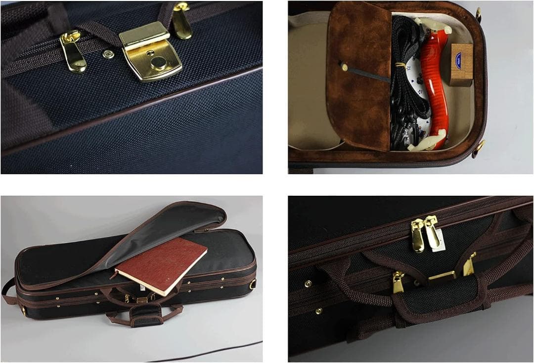 4/4 バイオリンケース 湿度計付きブランケット1 ストラップ2