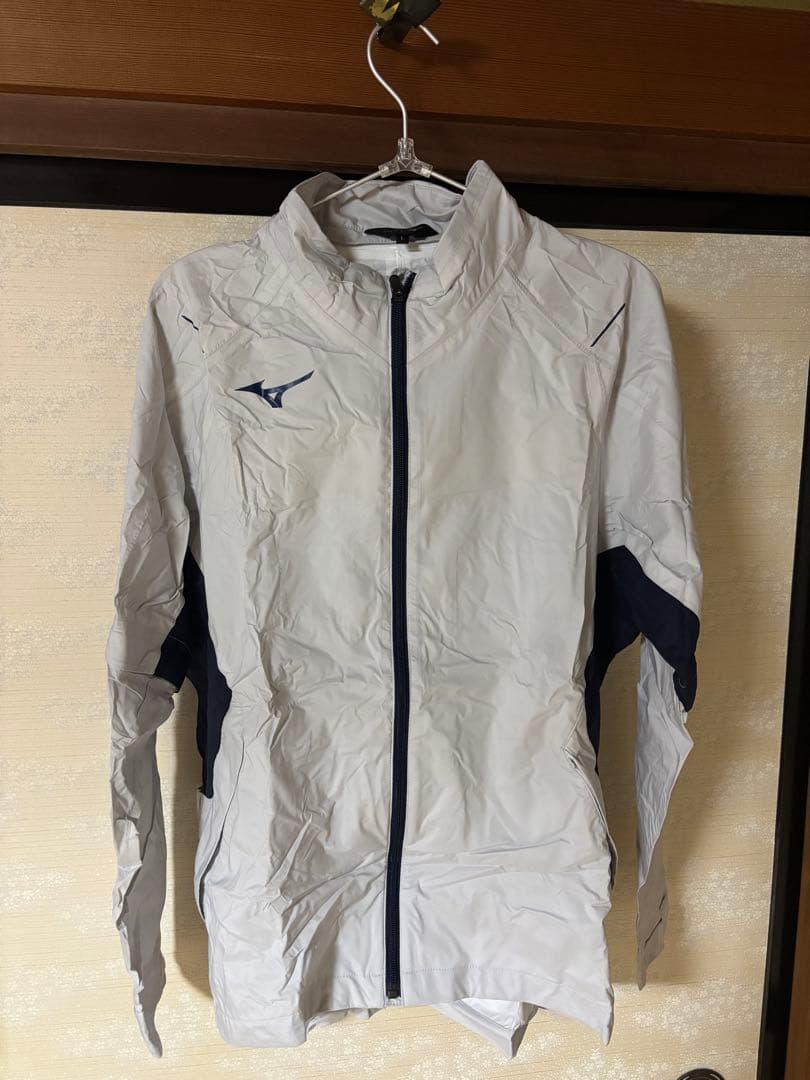 ミズノ　ゴルフ　レインウェアセット ホワイトジャケット ネイビーパンツ