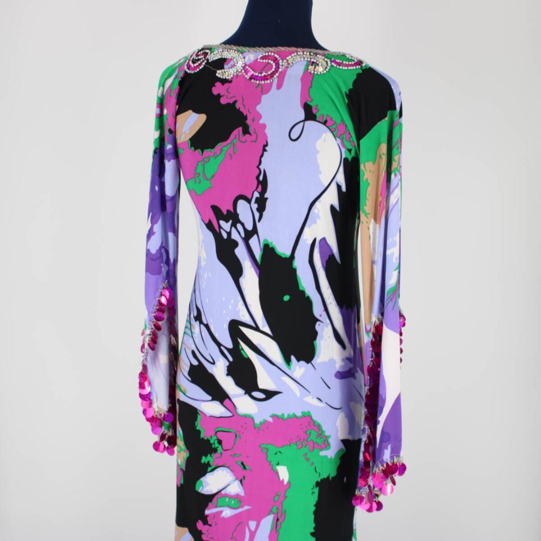 【ベリーダンス用衣装 サイーディドレス】マルチカラー ・ラインストーン付き