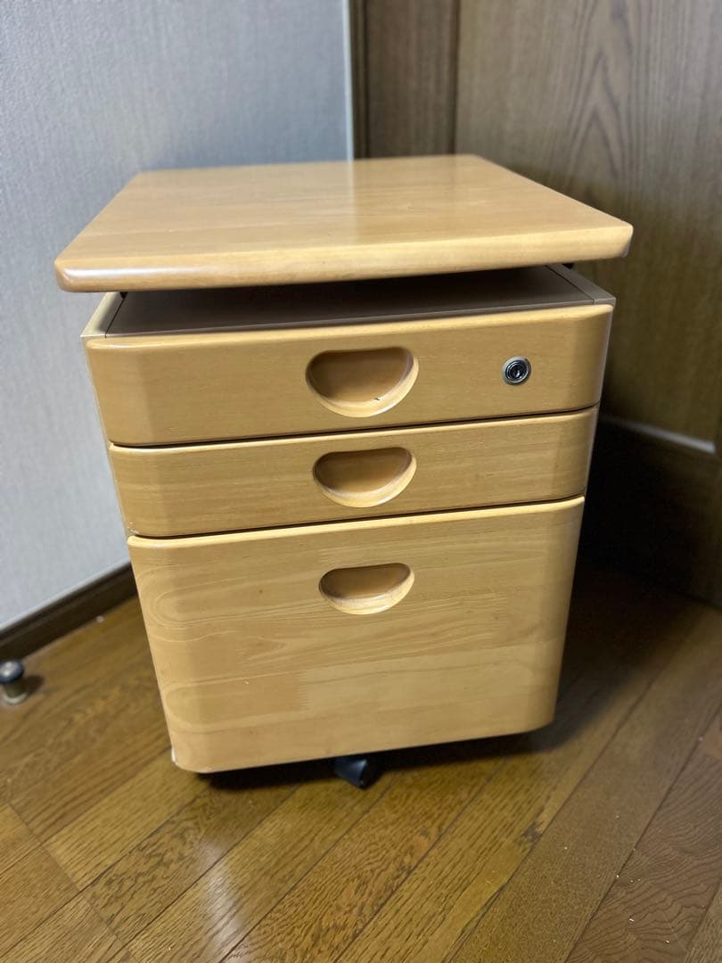 天板昇降式デスク用ワゴン　キャスター付き