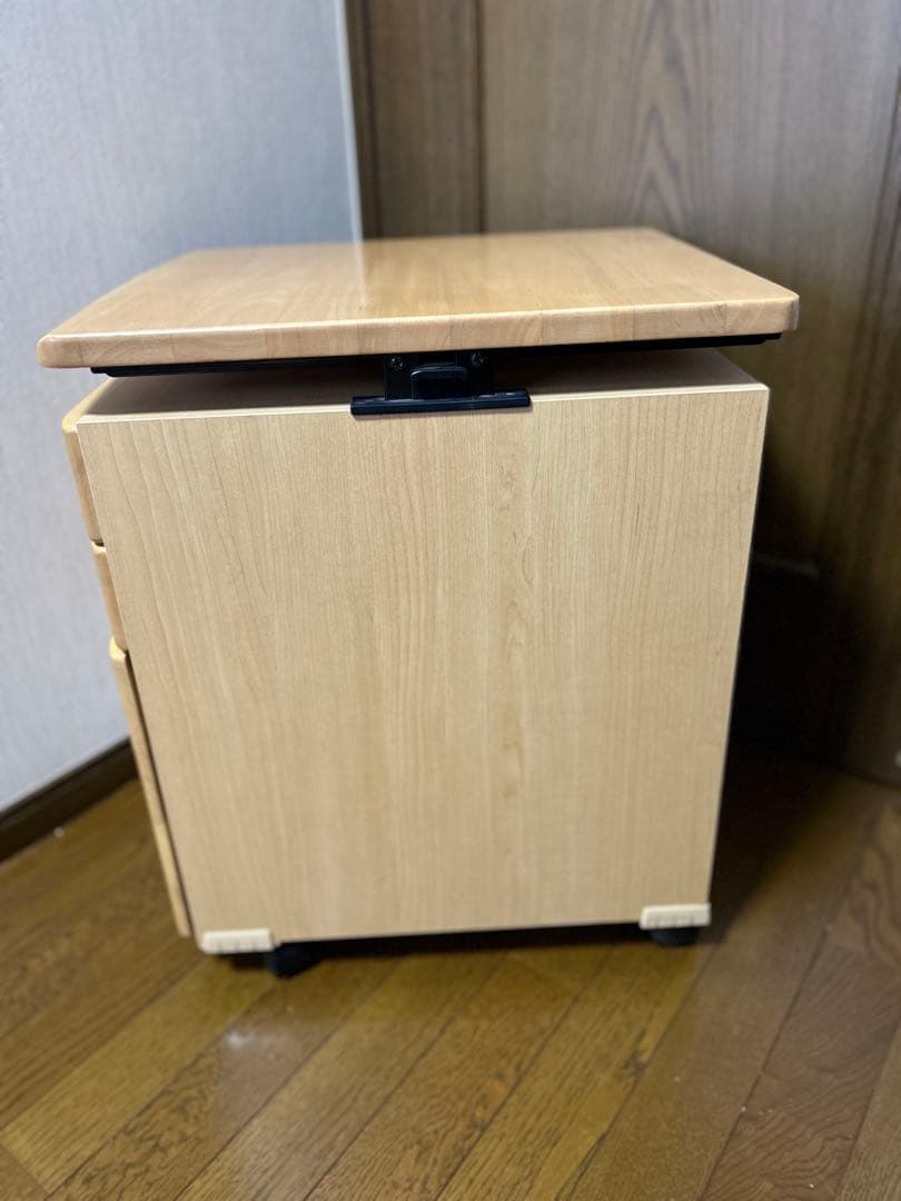 天板昇降式デスク用ワゴン　キャスター付き