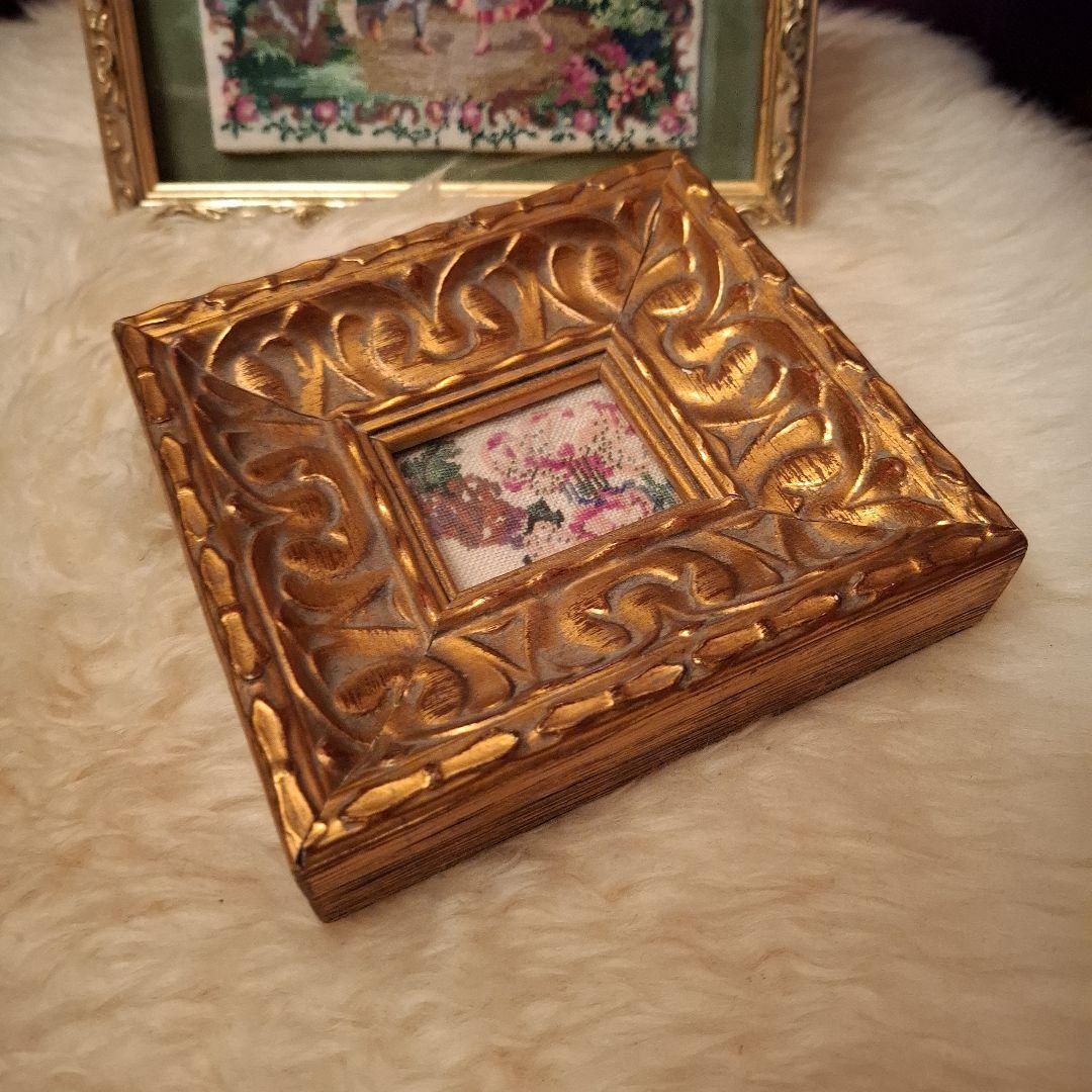 No.仏蘭西館　プチポワン　ミニ額　2点セット　アンティーク　ヴィンテージ