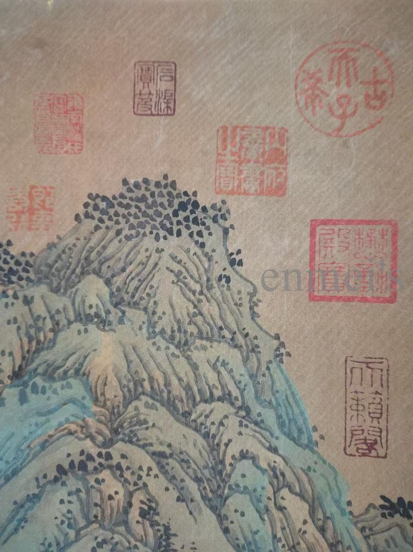 中国古美術 明代 文徴明作款 山水図 青門山上居 水墨画 掛軸絹本 三尺 手描き