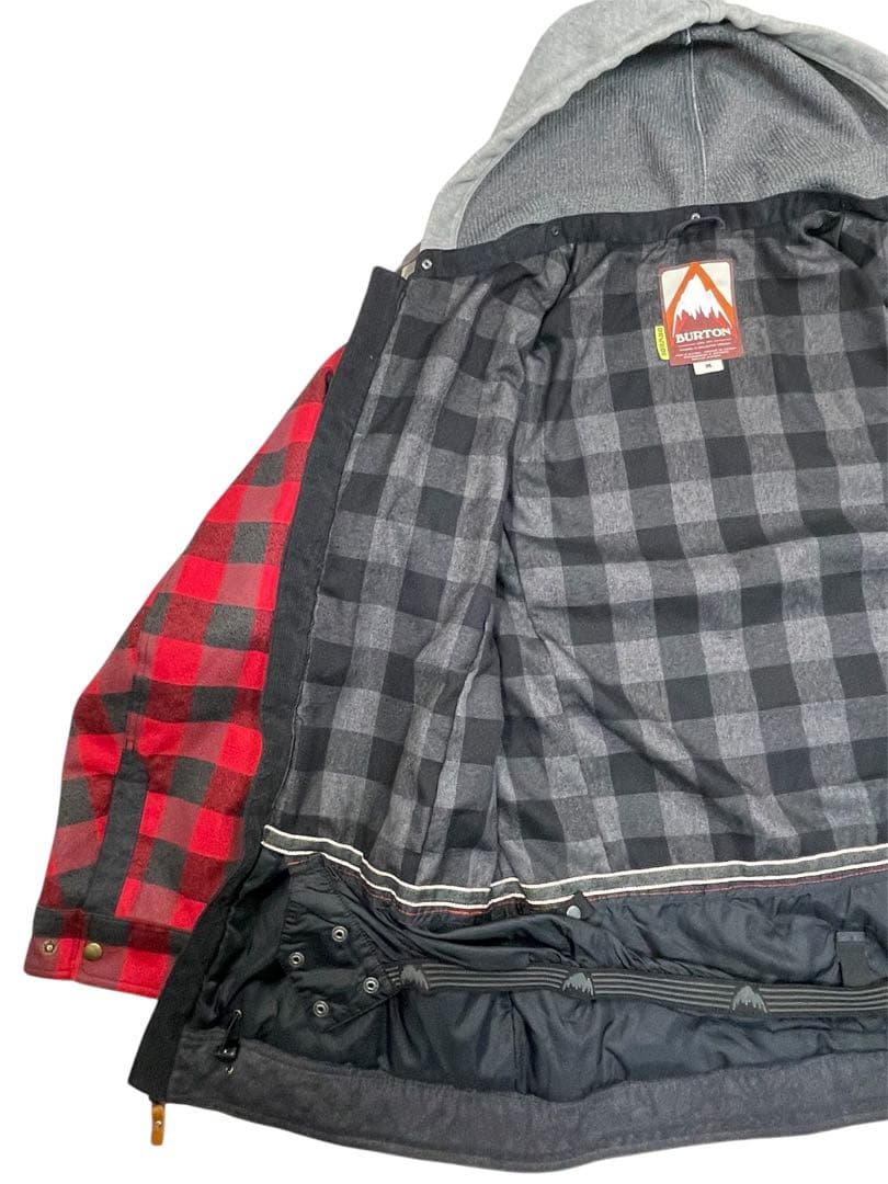 BURTON バートン スノーボードウエア Ｍサイズ 赤黒チェック ネルシャツ