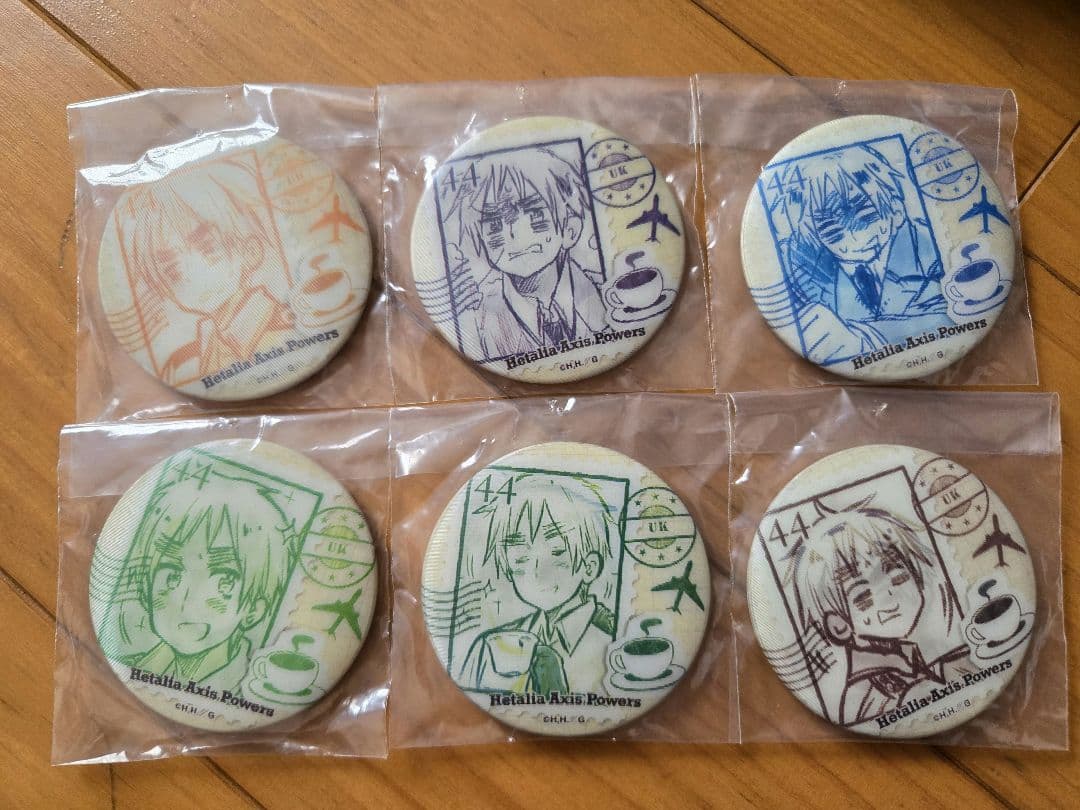 ヘタリア　チェンジング缶バッジ　イギリス 6個セット