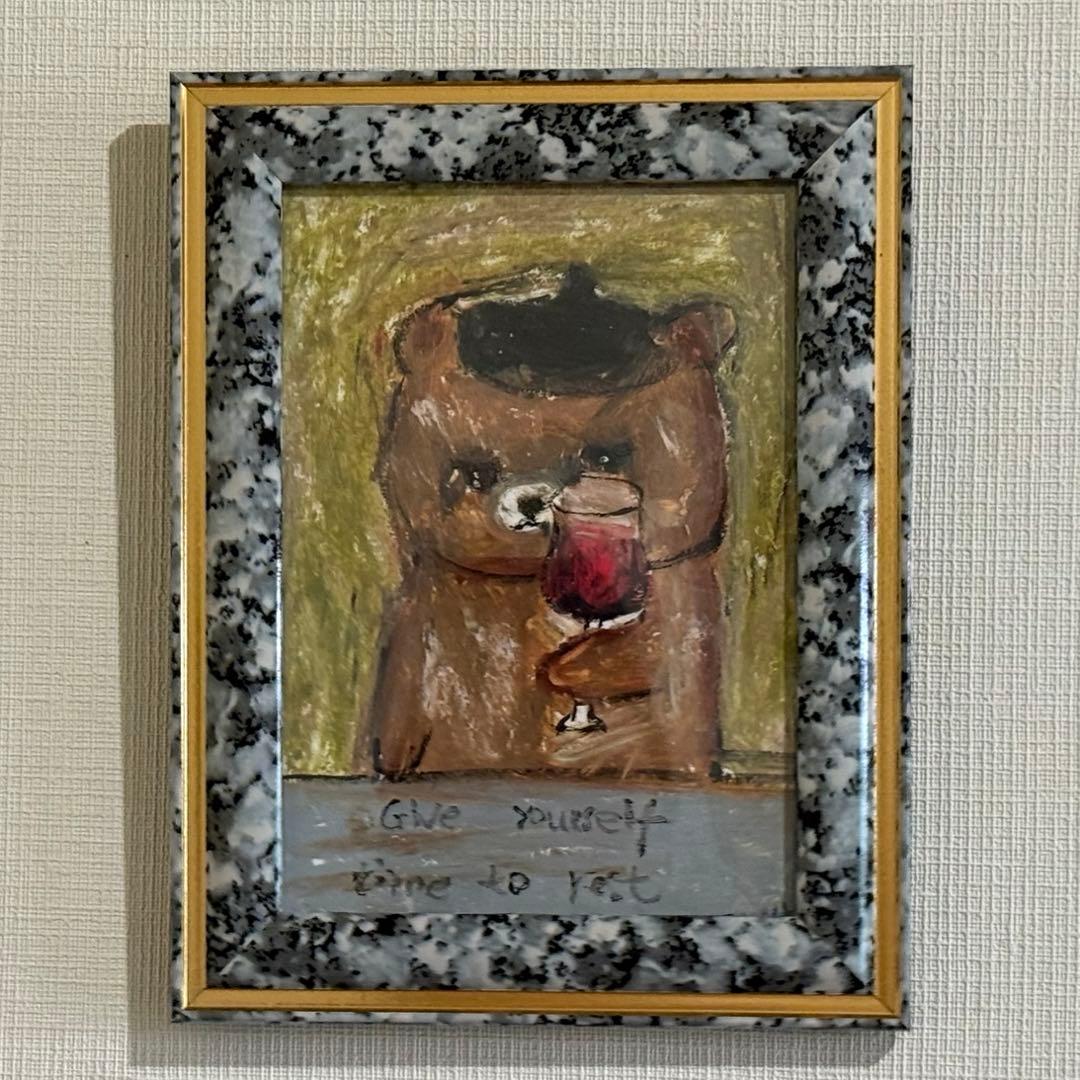 絵画。原画【ワイン好きの熊】