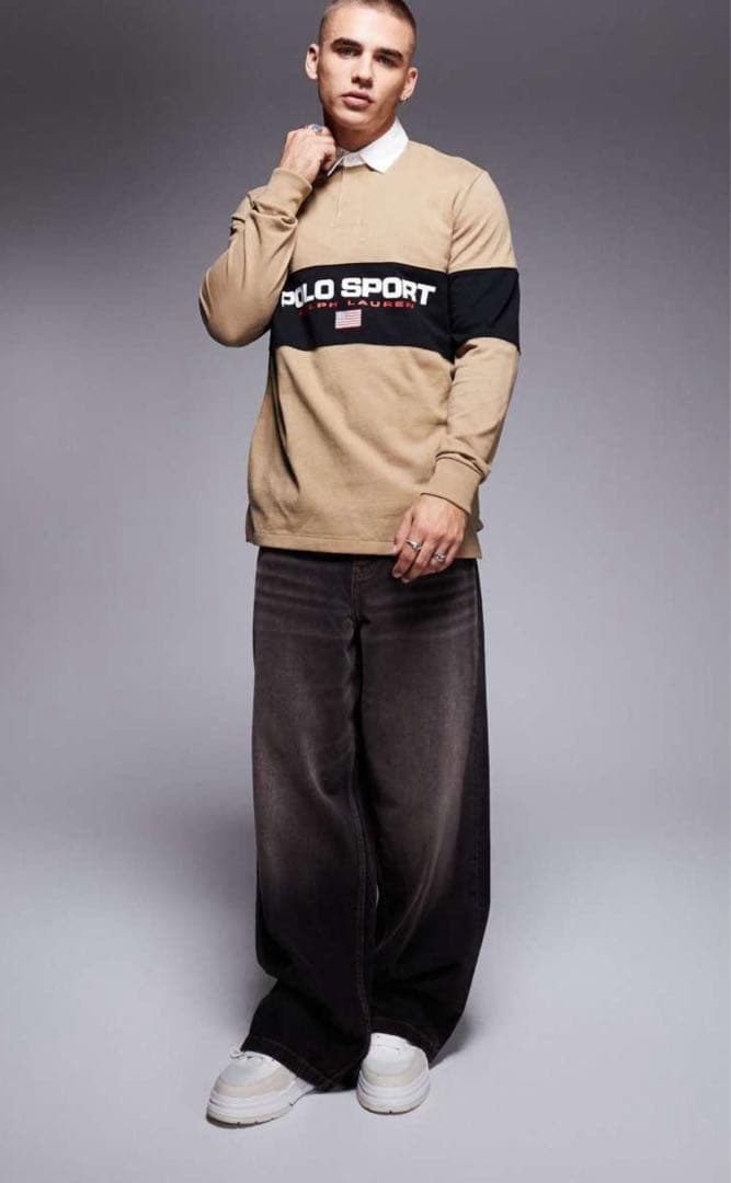 【希少】　ラルフローレン　ポロスポーツ　ラガーシャツ　ポロシャツ　長袖　ロンT