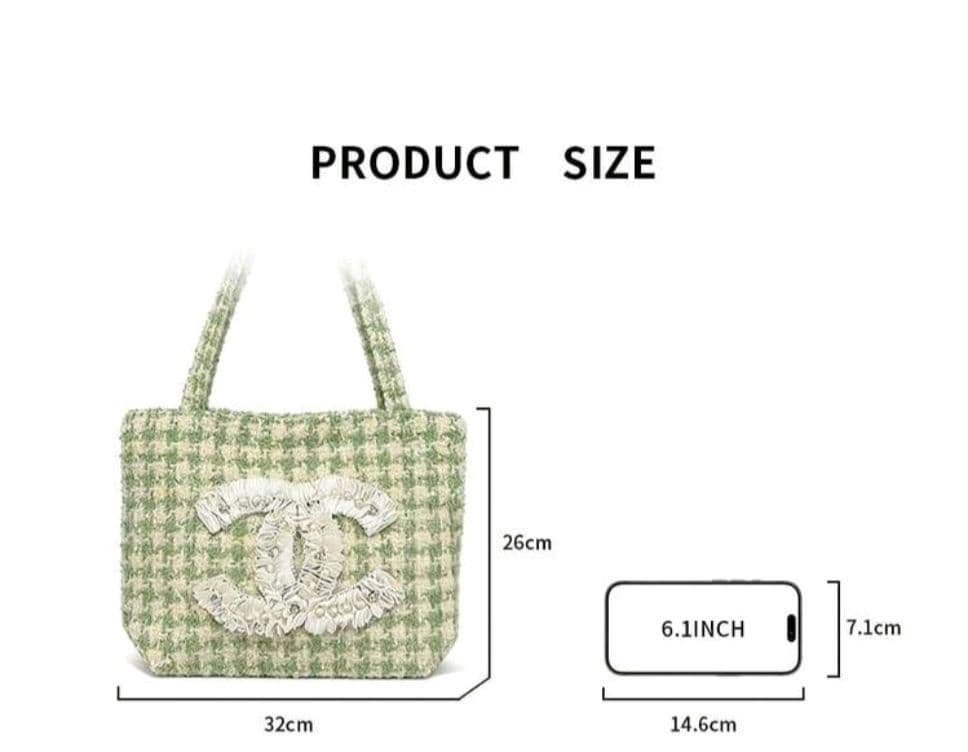 新品希少 CHANEL ノベルティ トートバッグ グリーン ビッグココ ビジュー