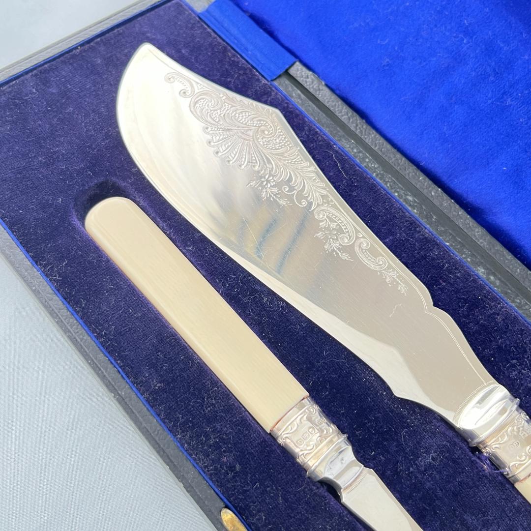 【John Biggi】 ビクトリアンのサーバー ペア【純銀継手】 1921年