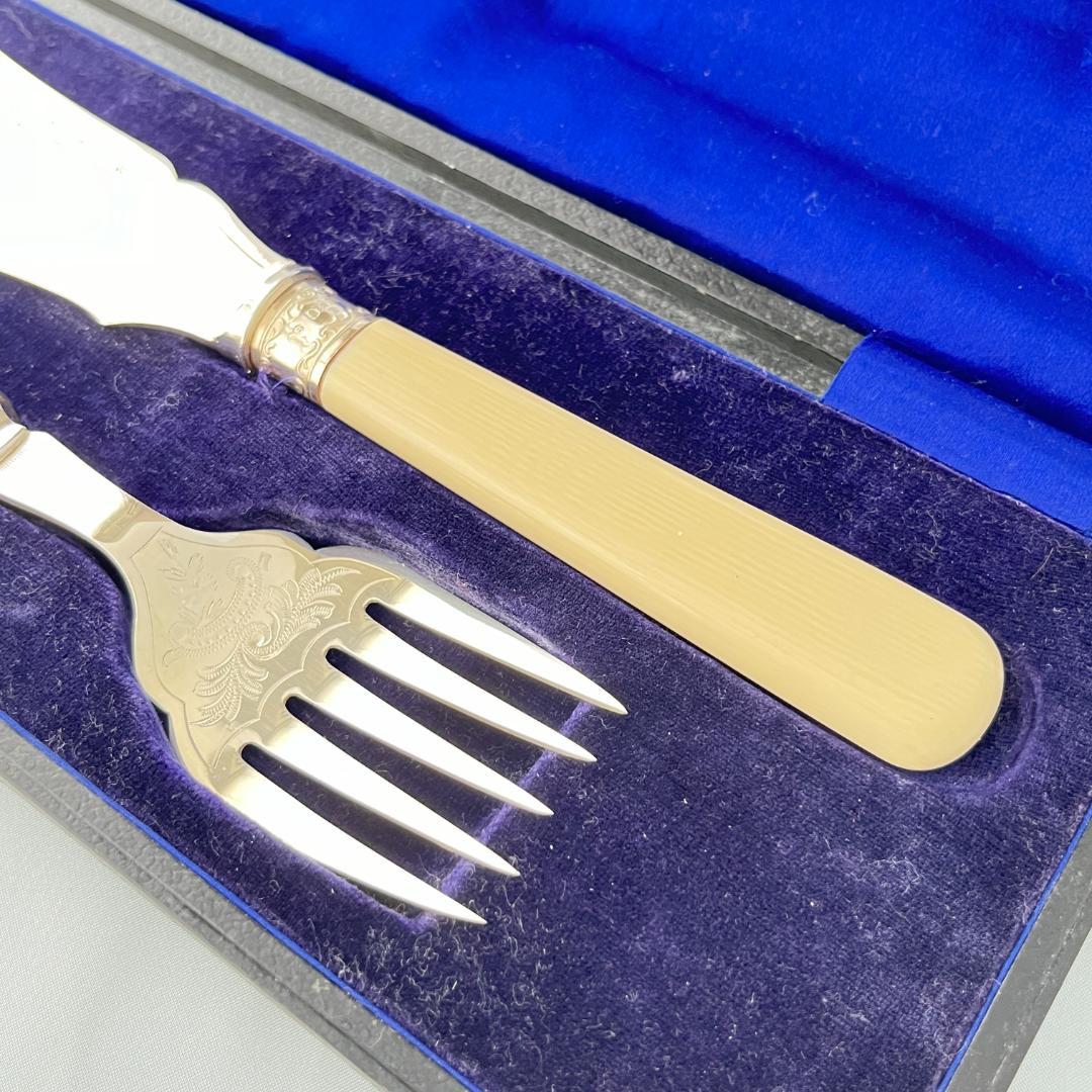 【John Biggi】 ビクトリアンのサーバー ペア【純銀継手】 1921年