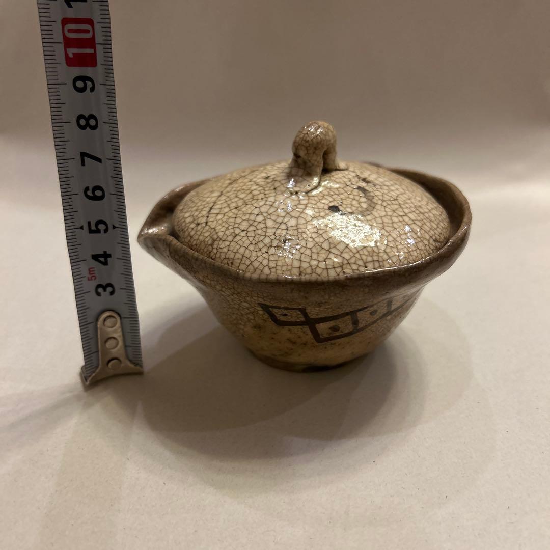 『値引き』【珍品】ビンテージ・アンティーク　骨董　貫入　宝瓶　急須　絞りだし