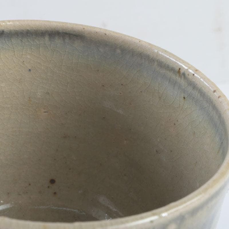 中国　呉須染付　花草昆虫文　茶碗　仕覆・時代箱付　C　9454