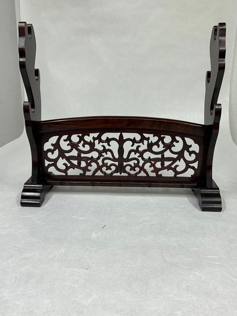 刀掛け　3本掛け　唐木？　日本刀