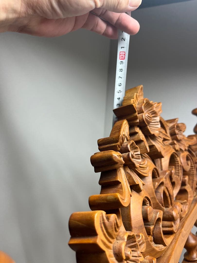 希少 木製 ロッキングチェアー 彫刻入 揺り椅子 ウッドチェア アームチェア