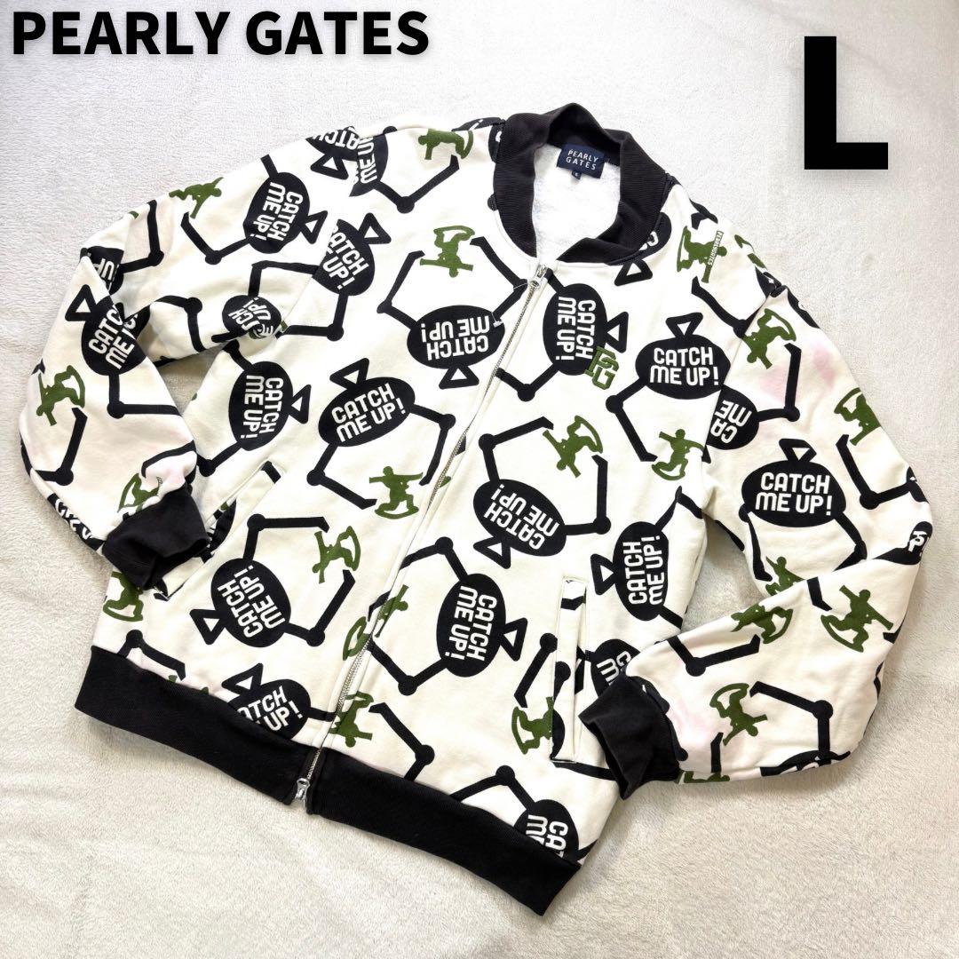 PEARLY GATES 総柄 裏起毛 ダブルジップ 日本製 ゴルフジャケットL
