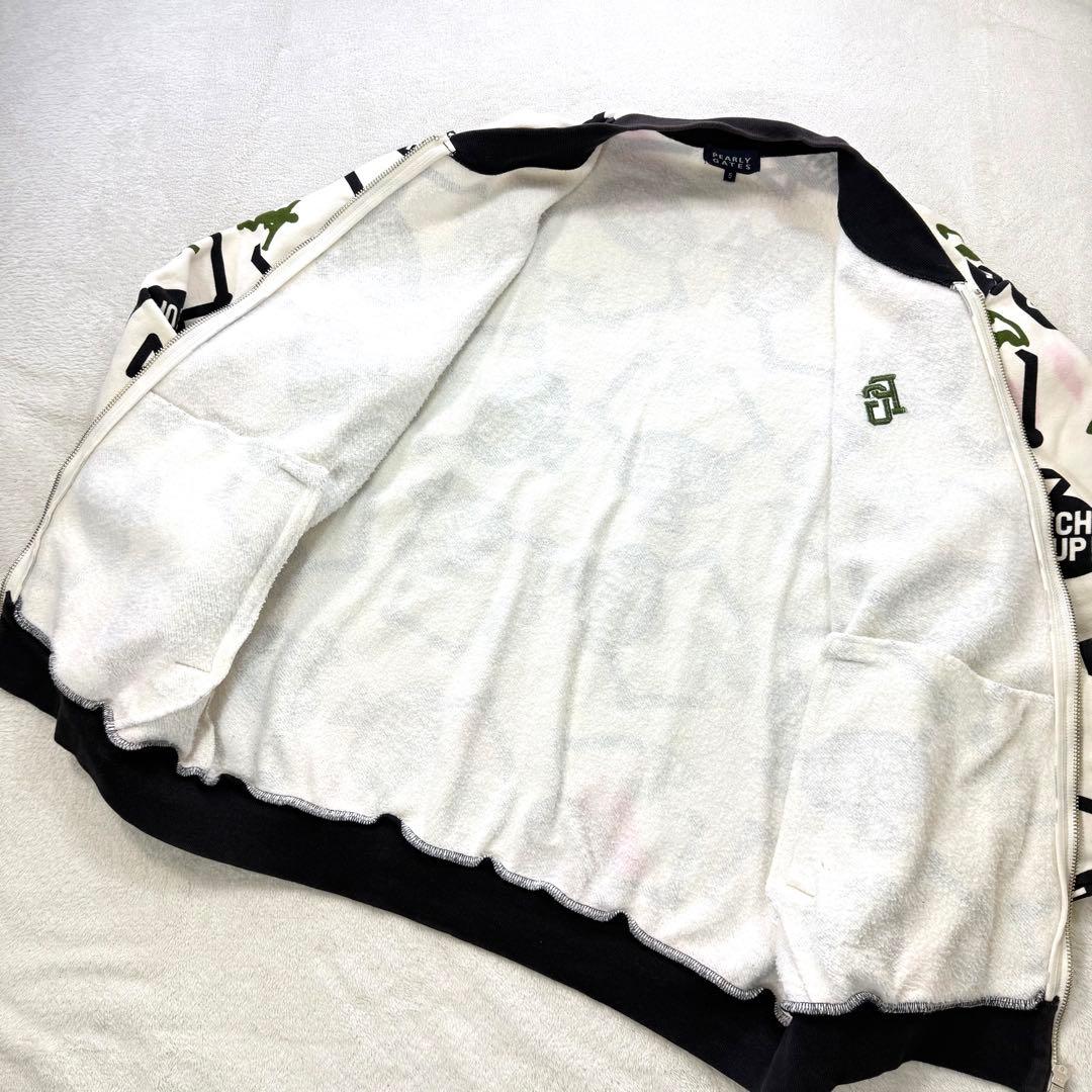 PEARLY GATES 総柄 裏起毛 ダブルジップ 日本製 ゴルフジャケットL