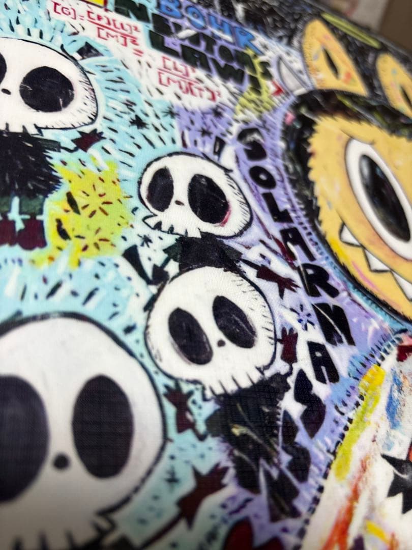 ②ラブブ　アート　ポップアート キャラクター印刷キャンバス　絵画　ブルー