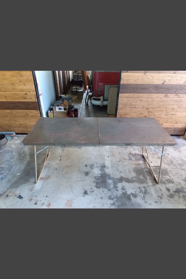 USA製 ビンテージ 折り畳みスチールテーブル 店舗什器 アウトドア キャンプ