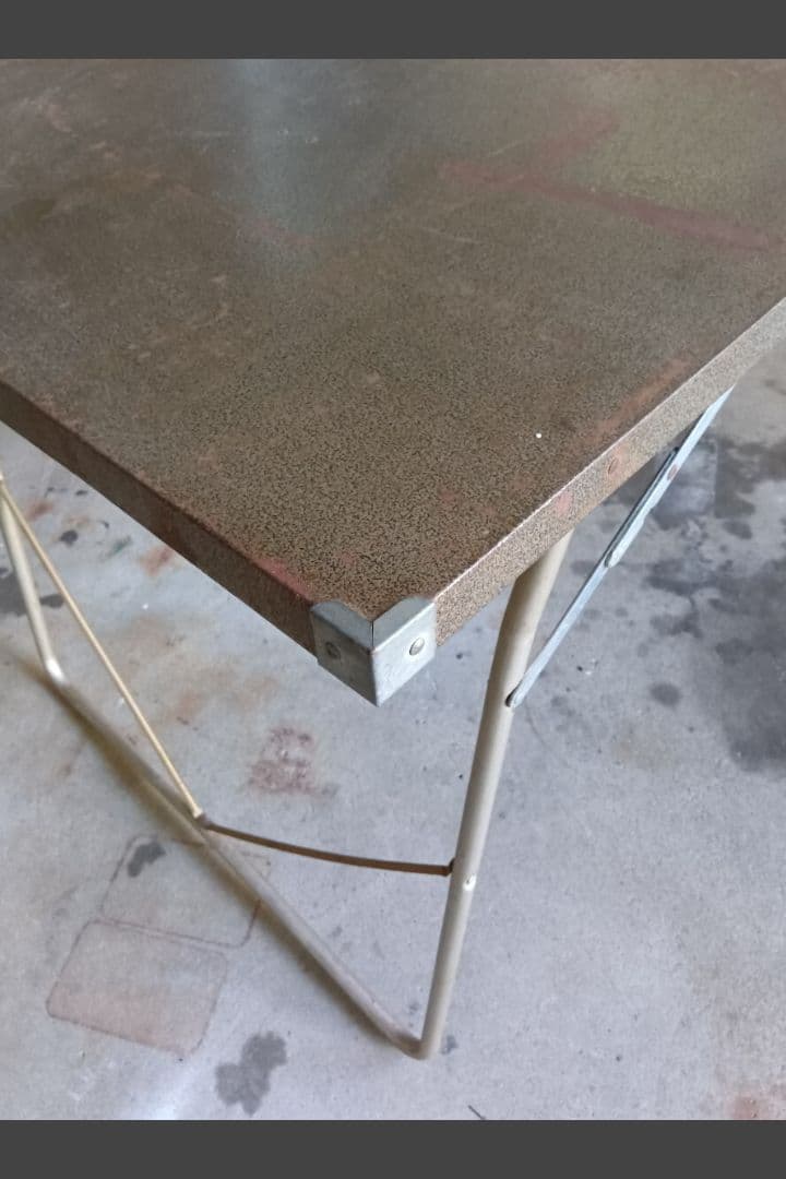 USA製 ビンテージ 折り畳みスチールテーブル 店舗什器 アウトドア キャンプ