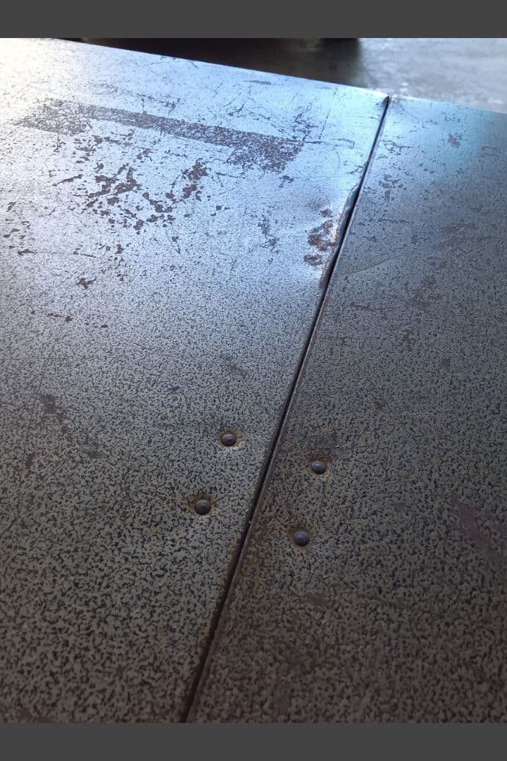 USA製 ビンテージ 折り畳みスチールテーブル 店舗什器 アウトドア キャンプ