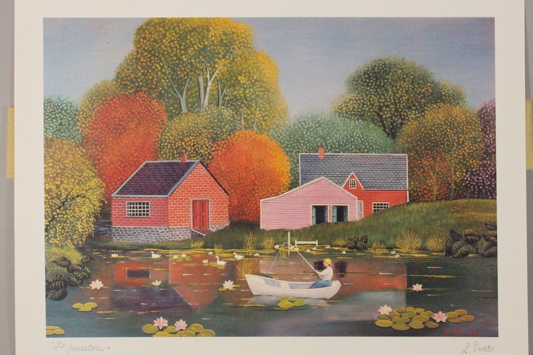 No4714 額装　ポスター　風景画　フランス　絵画　インテリア　送料無料