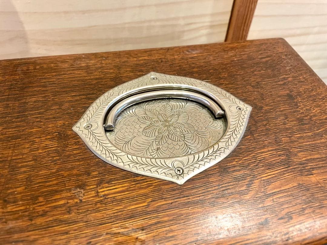 木製　薬籠　 和製　アンティーク　楢　薬箱　レトロ　古民具　引き出し　木箱