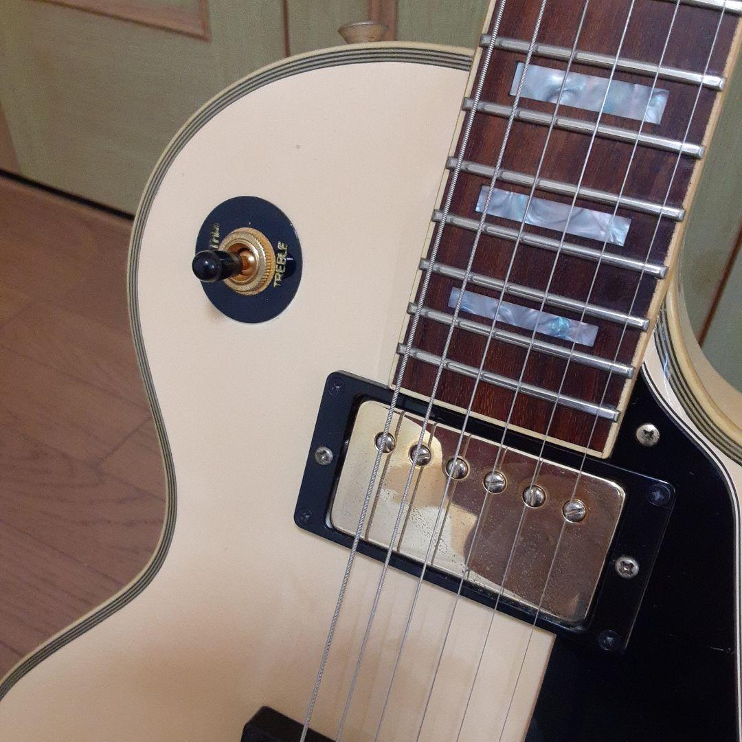 渋色　Burny レスポールエレキギター アイボリー　タッチペンあり